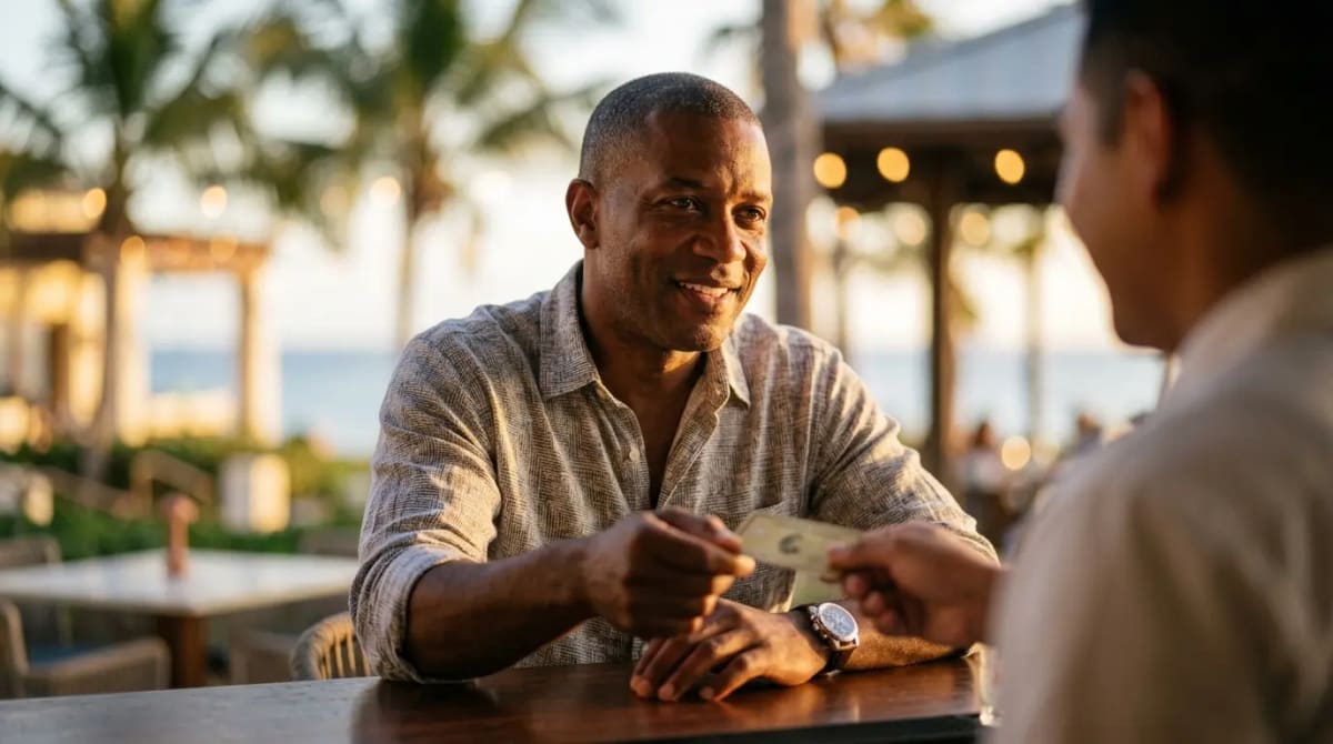 Traveler relaxing poolside at luxury resort after using Amex Gold Card 2026 dining Resy and Uber credits