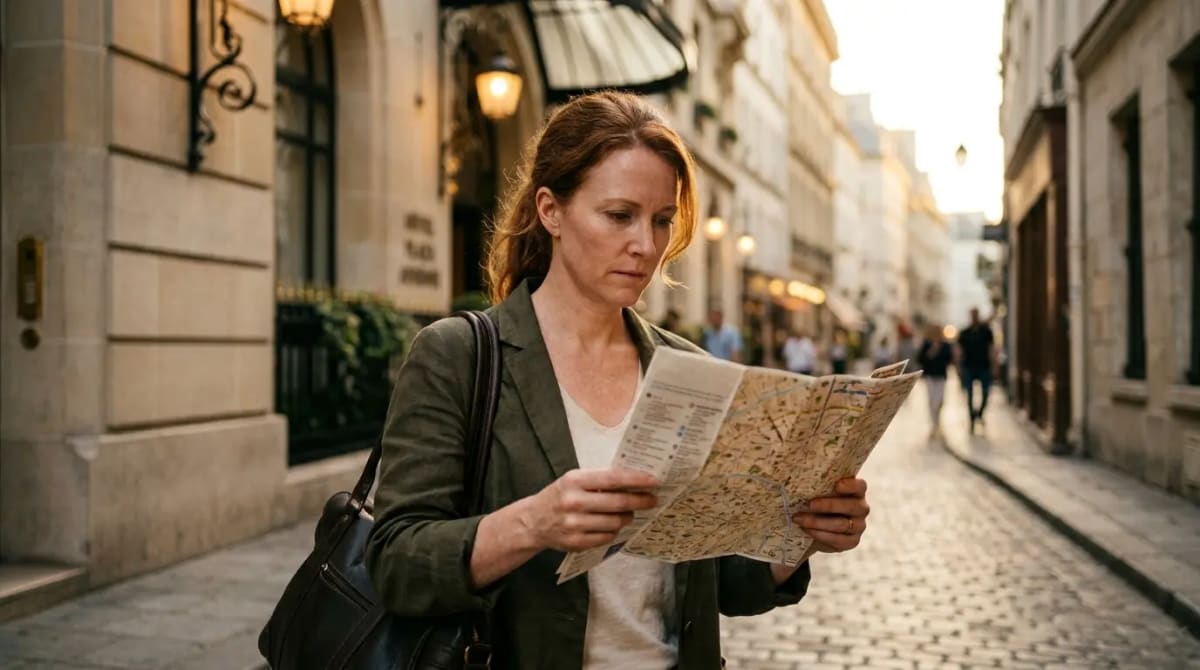 Luxury European hotel exterior scene with Flying Blue strategic booking tips for Promo Rewards