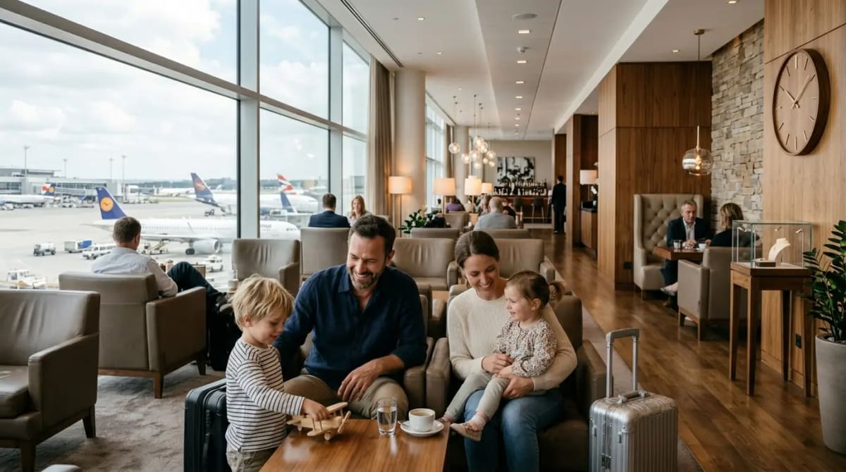 Premium airport lounge access summer family travel 2026