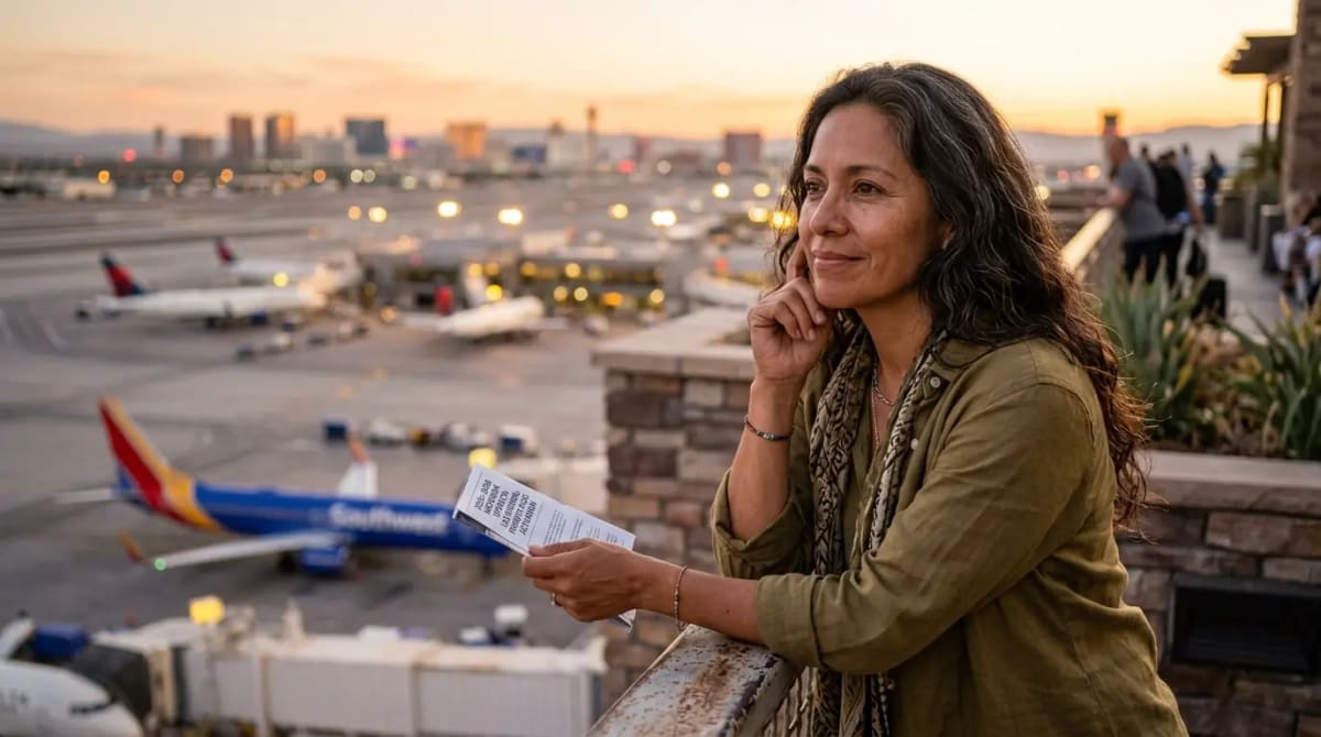 Traveler on luxury balcony at golden hour reflecting on 2025-2026 lounge network changes