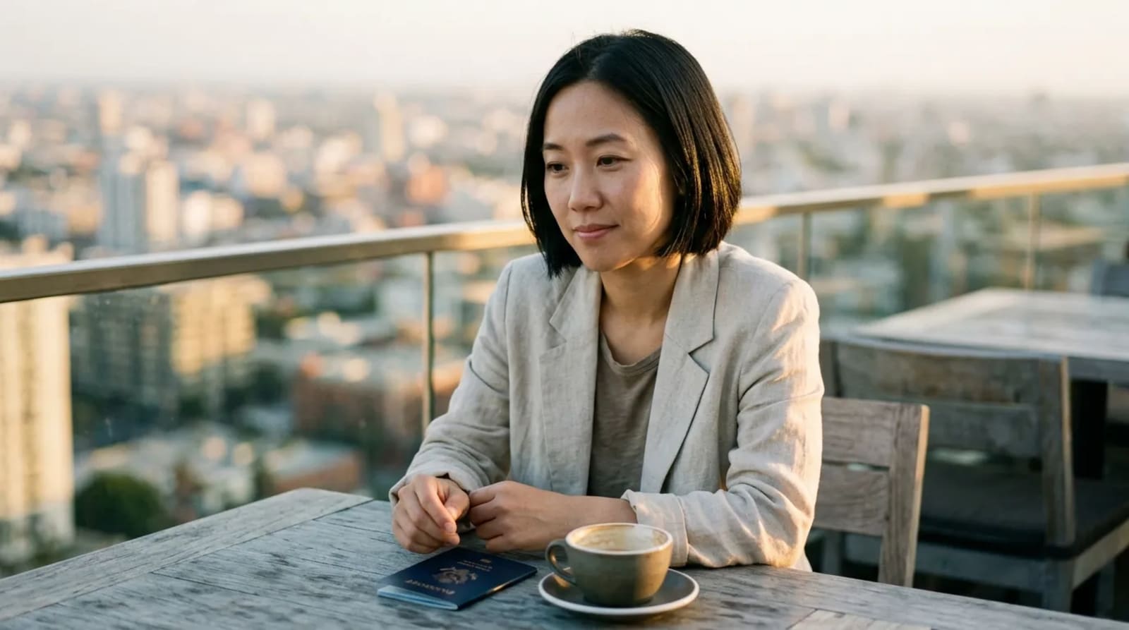 Traveler at a rooftop restaurant considering Amex Membership Rewards to Avios transfer bonus partners