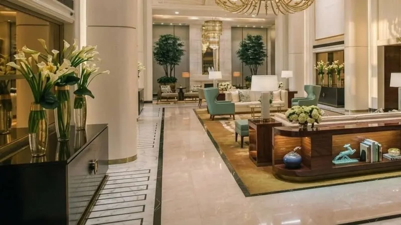 View from the lobby at the Waldorf Astoria Beverly Hills 2026