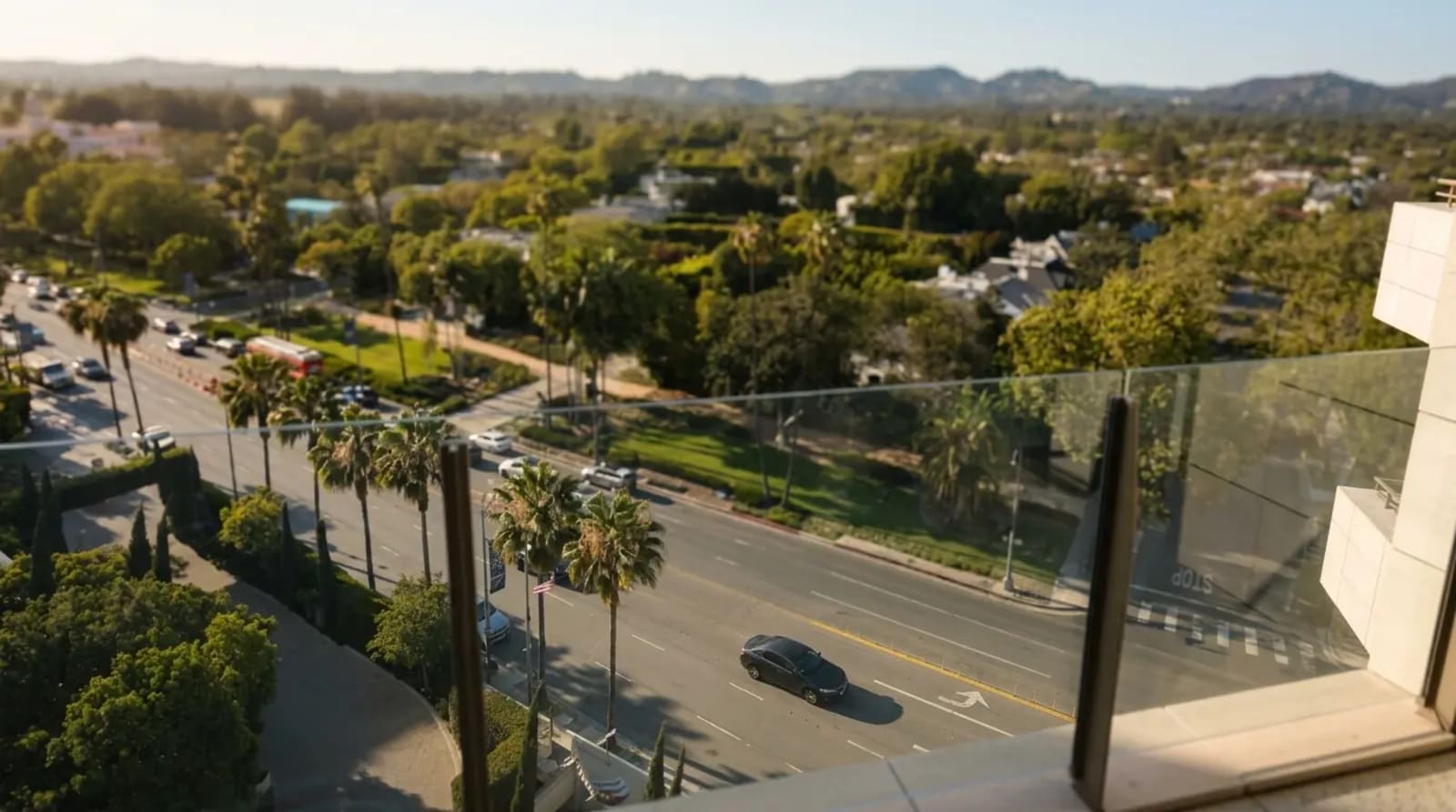 View from the balcony at the Waldorf Astoria Beverly Hills 2026