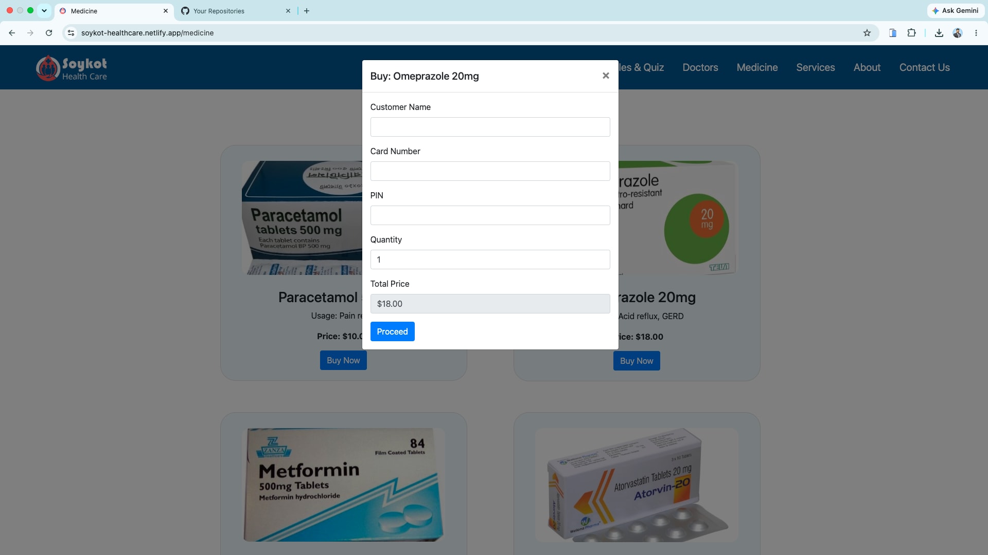 Soykot Healthcare buy medicine page