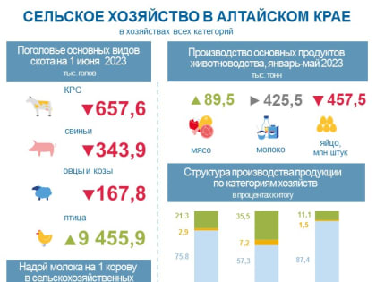 О сельском хозяйстве Алтайского края в январе-мае 2023 года