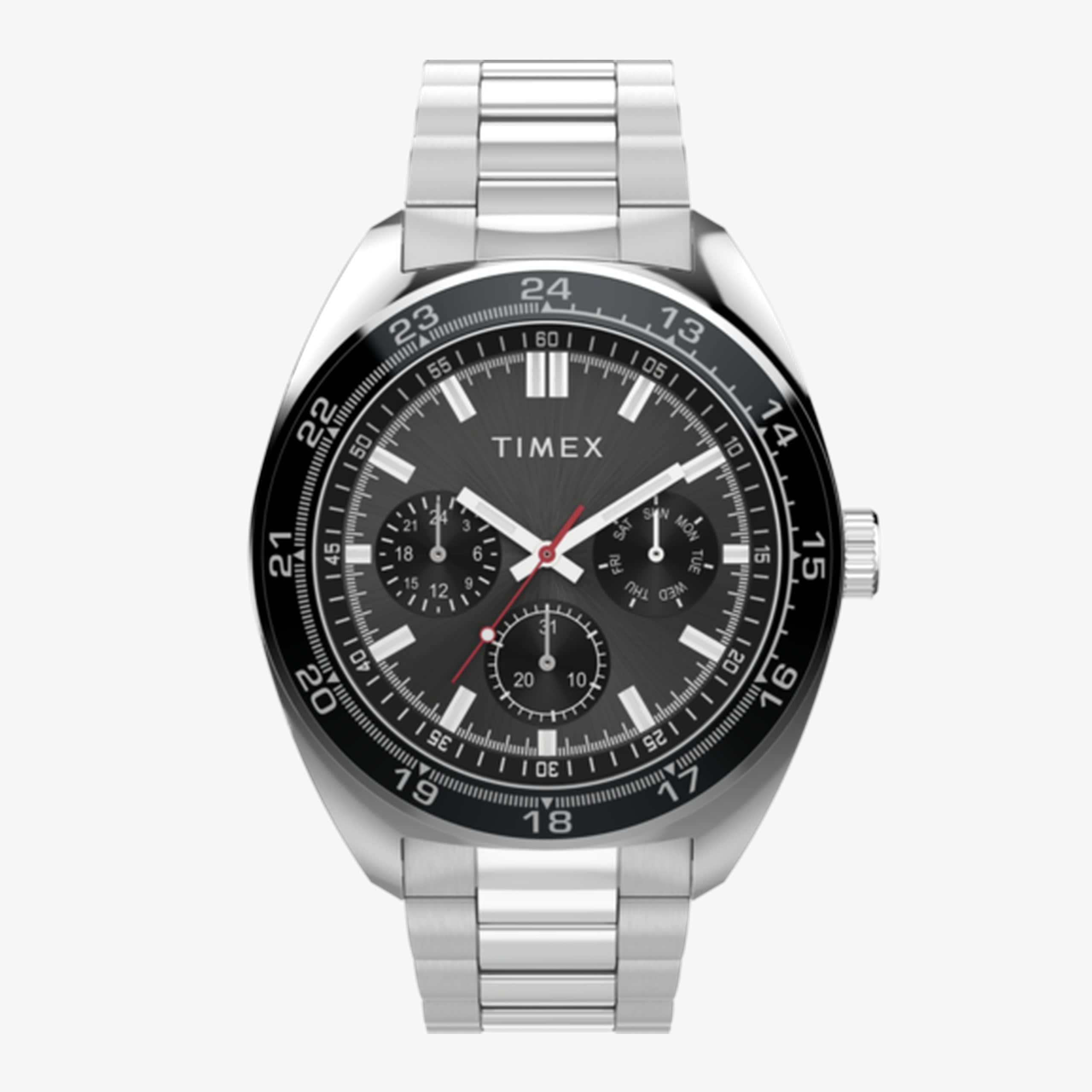 Timex Con Botn Orologio Timex Weston da 45 mm con bracciale in acciaio inossidabile ...