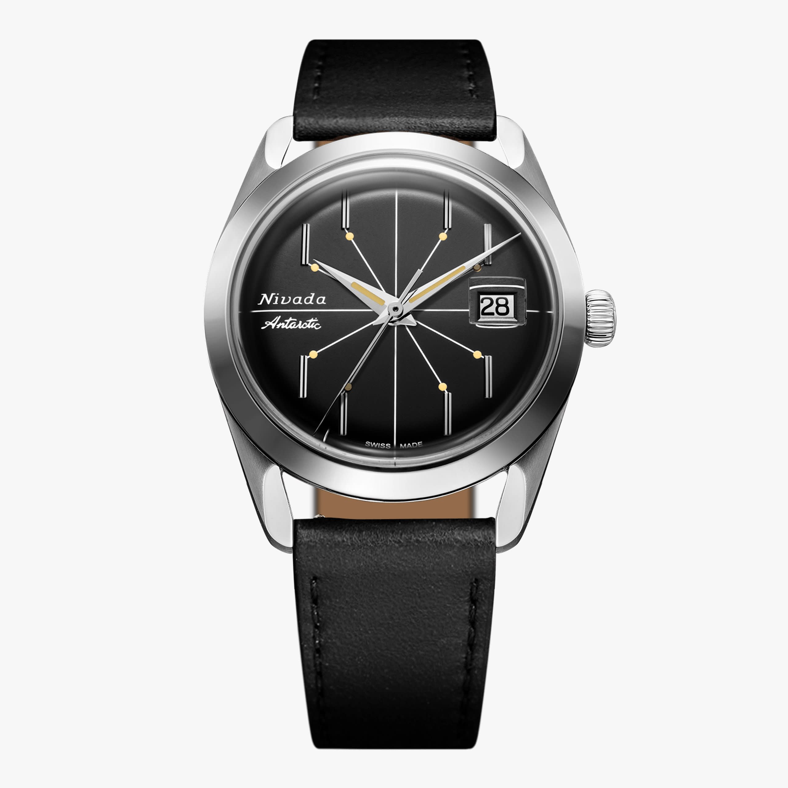Nivada Antarctic Spider Black 38mm – Black Leather | World Watch