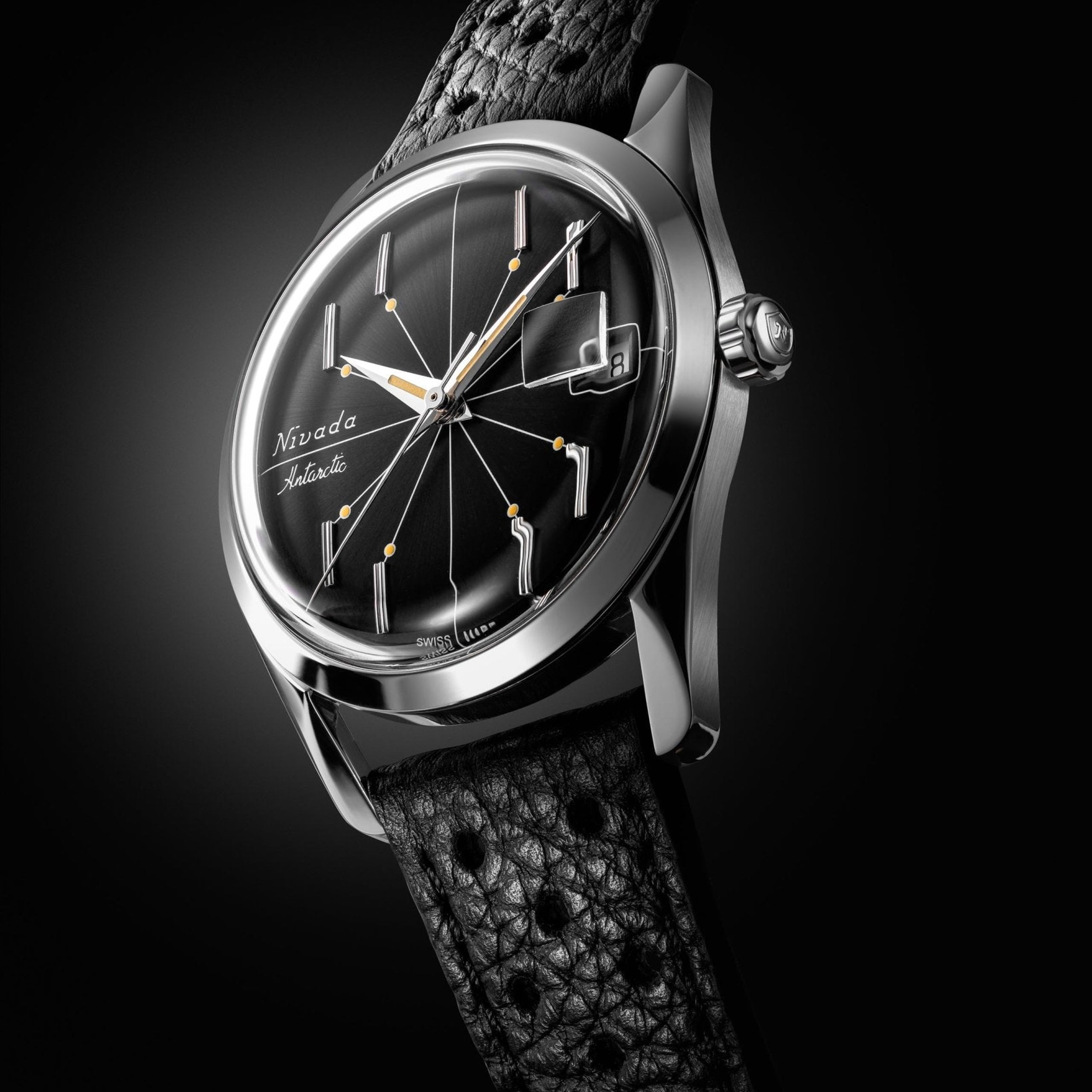 Nivada Antarctic Spider Black 38mm – Black Leather | World Watch