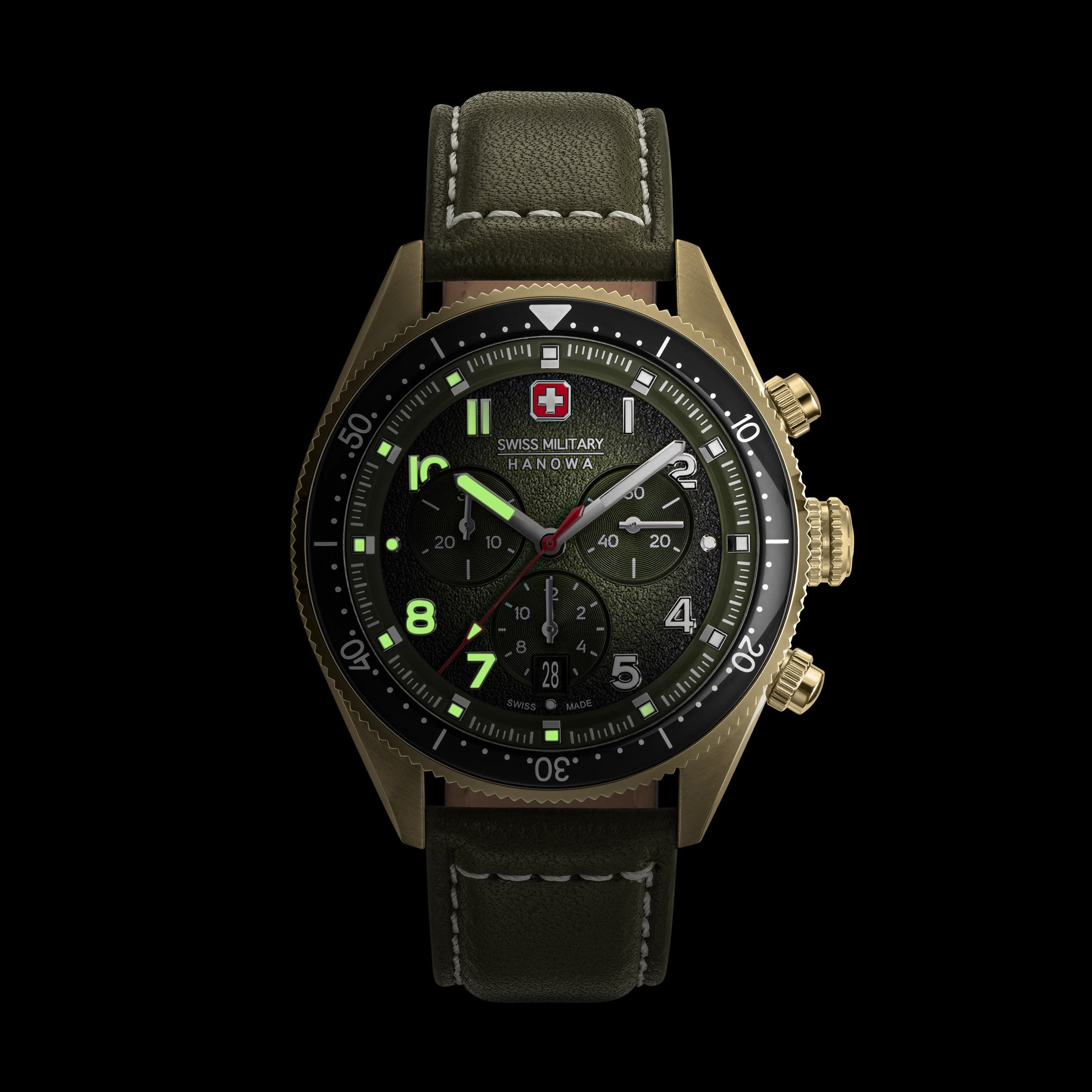 Swiss Military Hanowa Greyhound Chrono – Olive green | World Watch