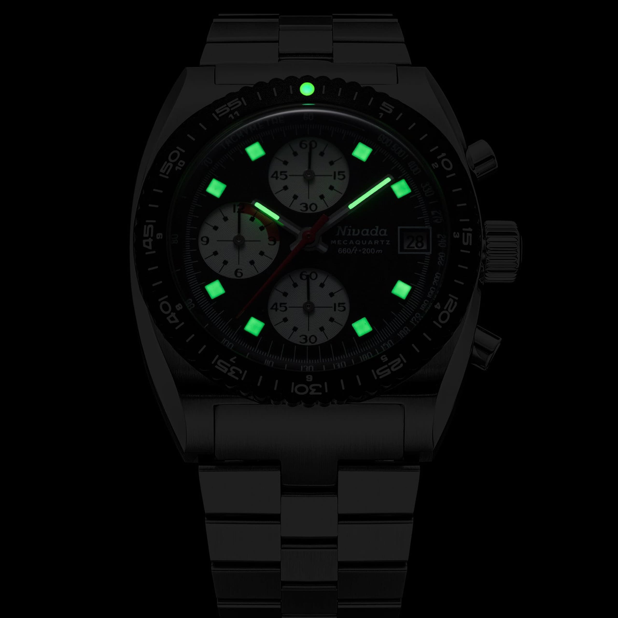 Nivada Autochron Reverse Panda Mecaquartz – Black Racing Strap