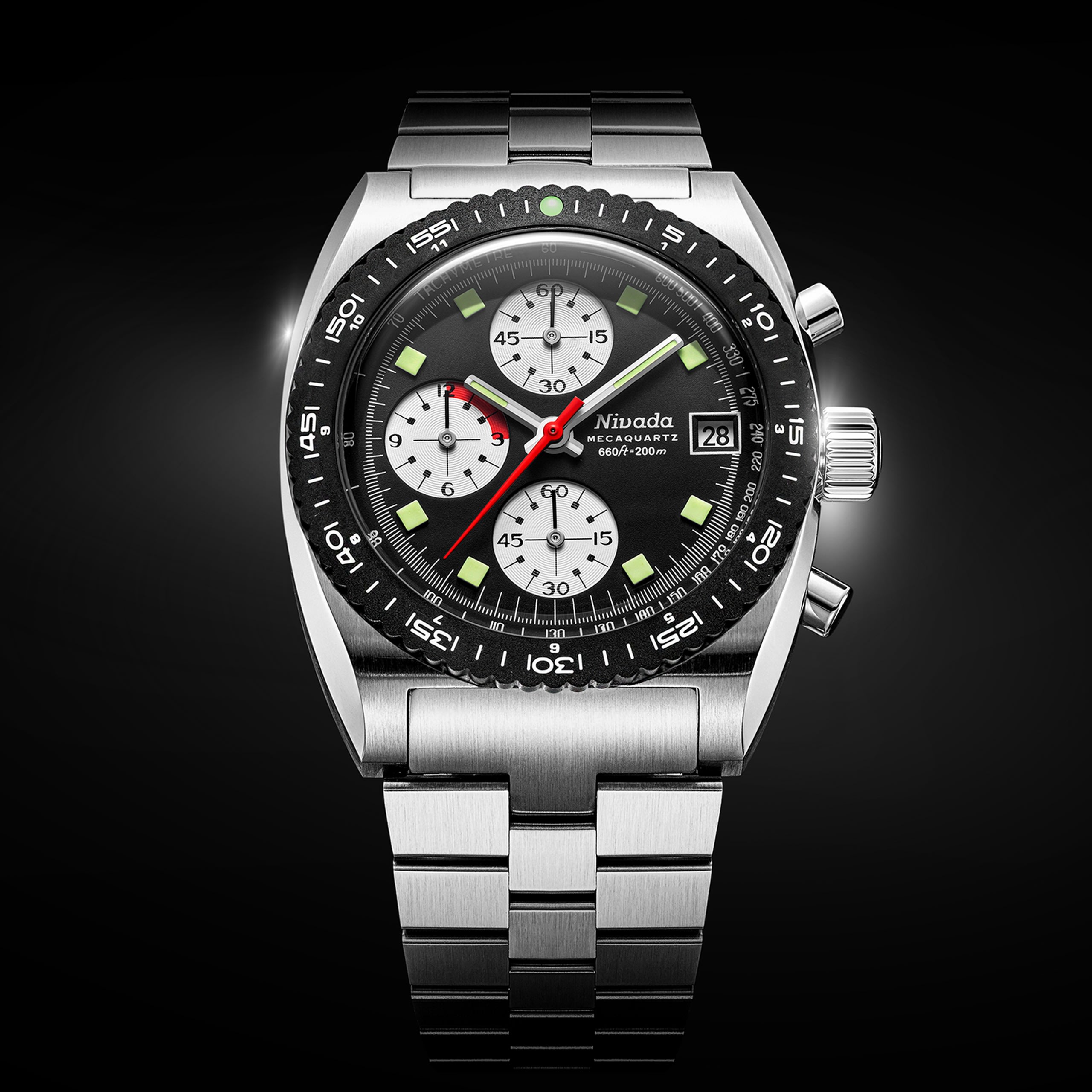 Nivada Autochron Reverse Panda Mecaquartz – Black Racing Strap