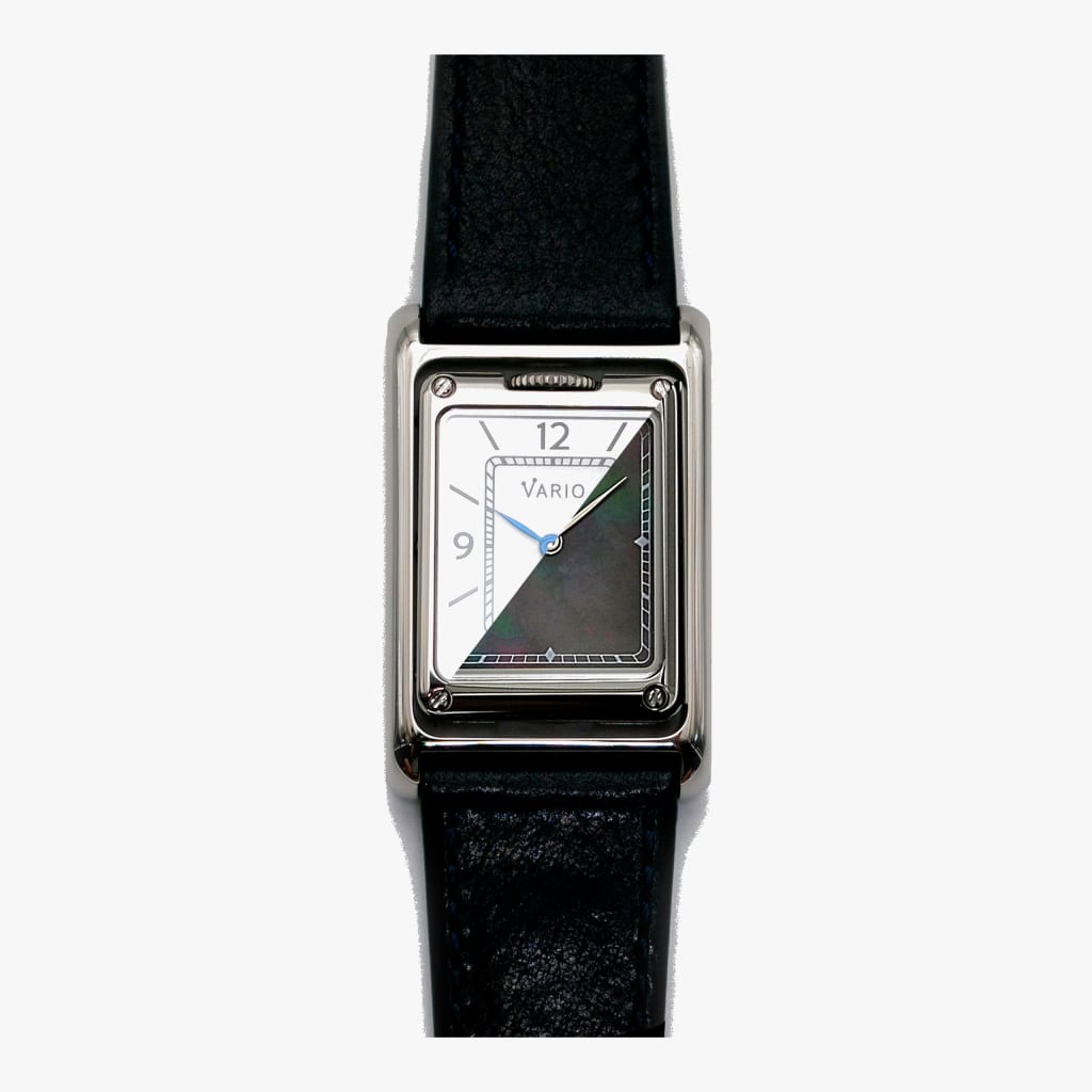 Vario Versa Reversible Dual Time Silver-Black MOP