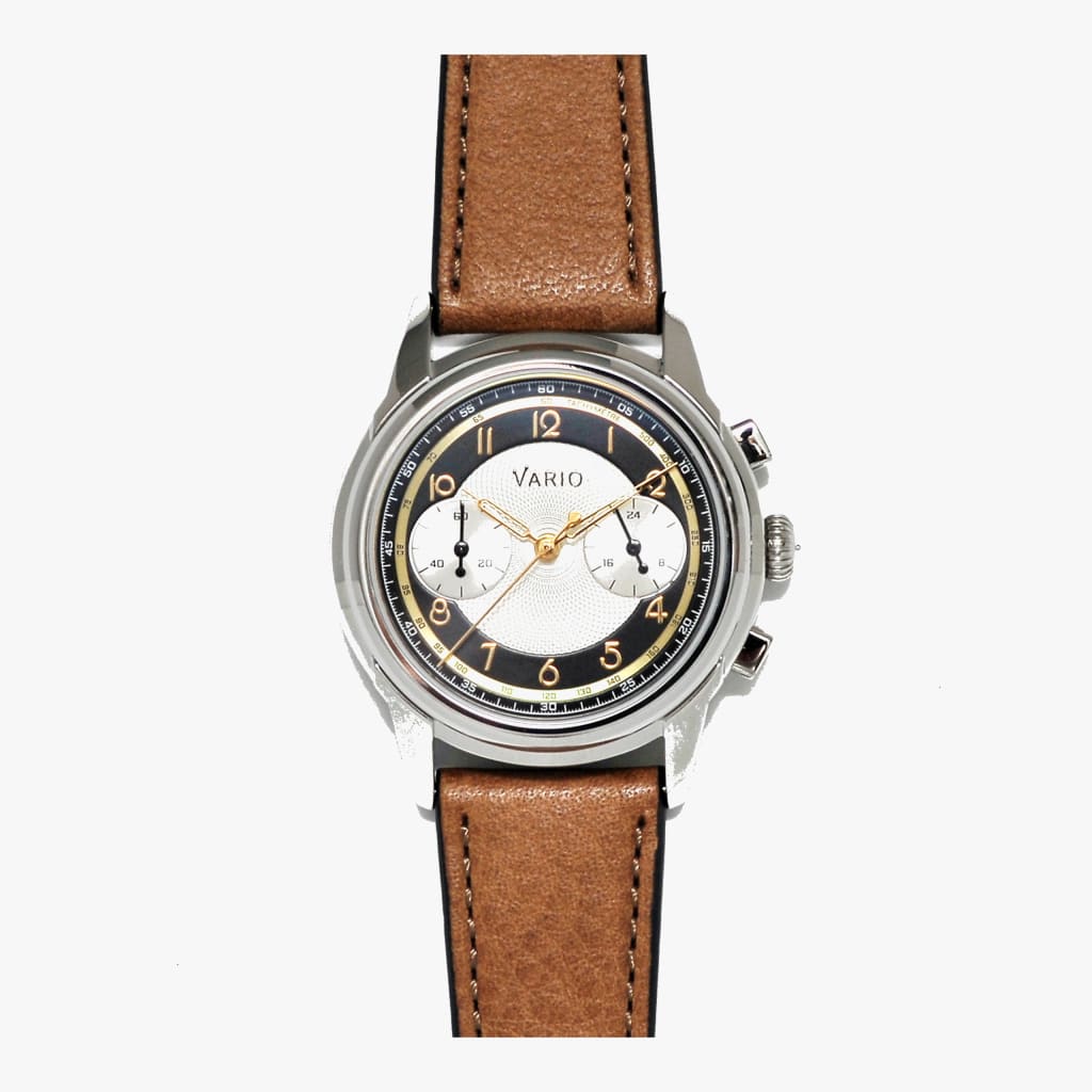Vario Empire White Tuxedo Gold Tachymètre Chronograph