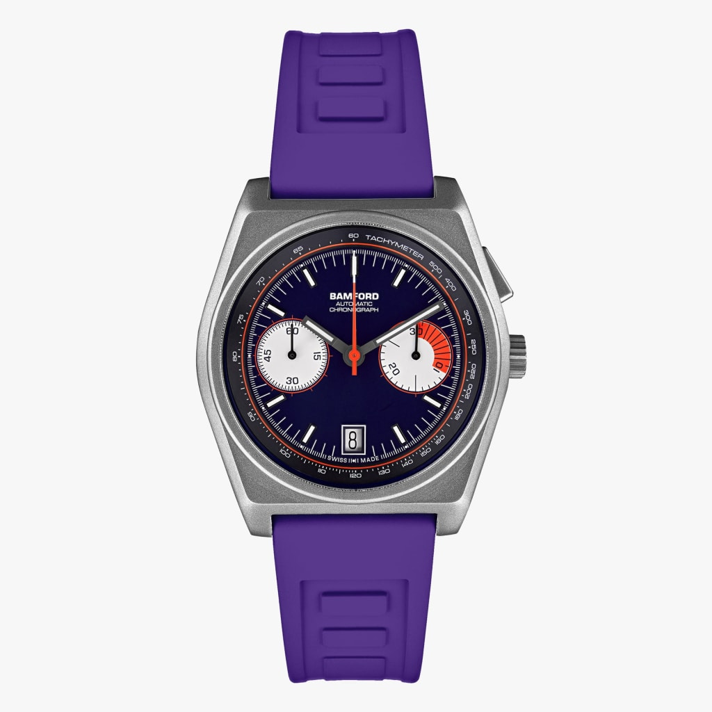 Bamford London Titanium B347 - Navy Blue/Flame Orange