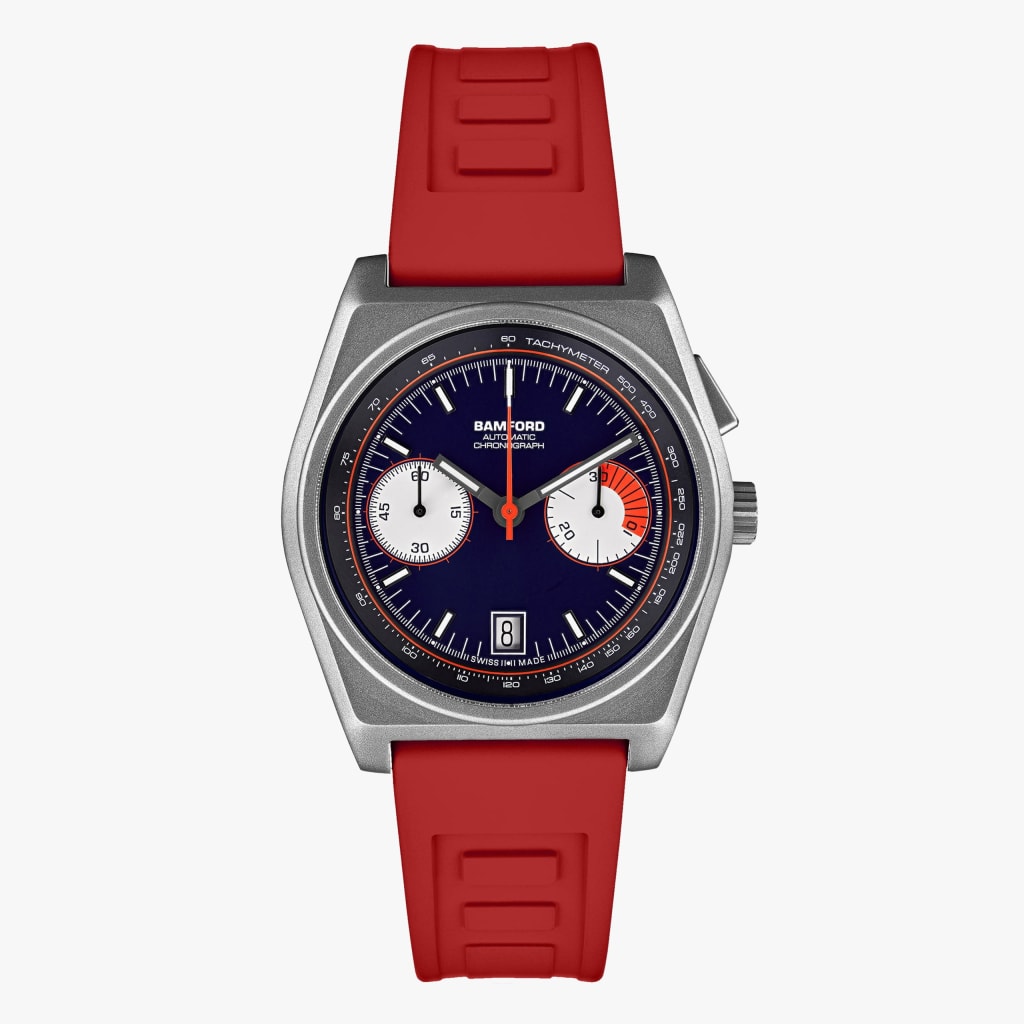 Bamford London Titanium B347 - Navy Blue/Flame Orange