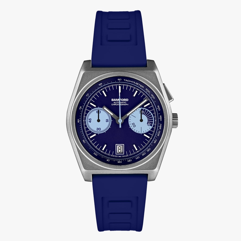 Bamford London Titanium B347 - Navy Blue/Aqua Blue
