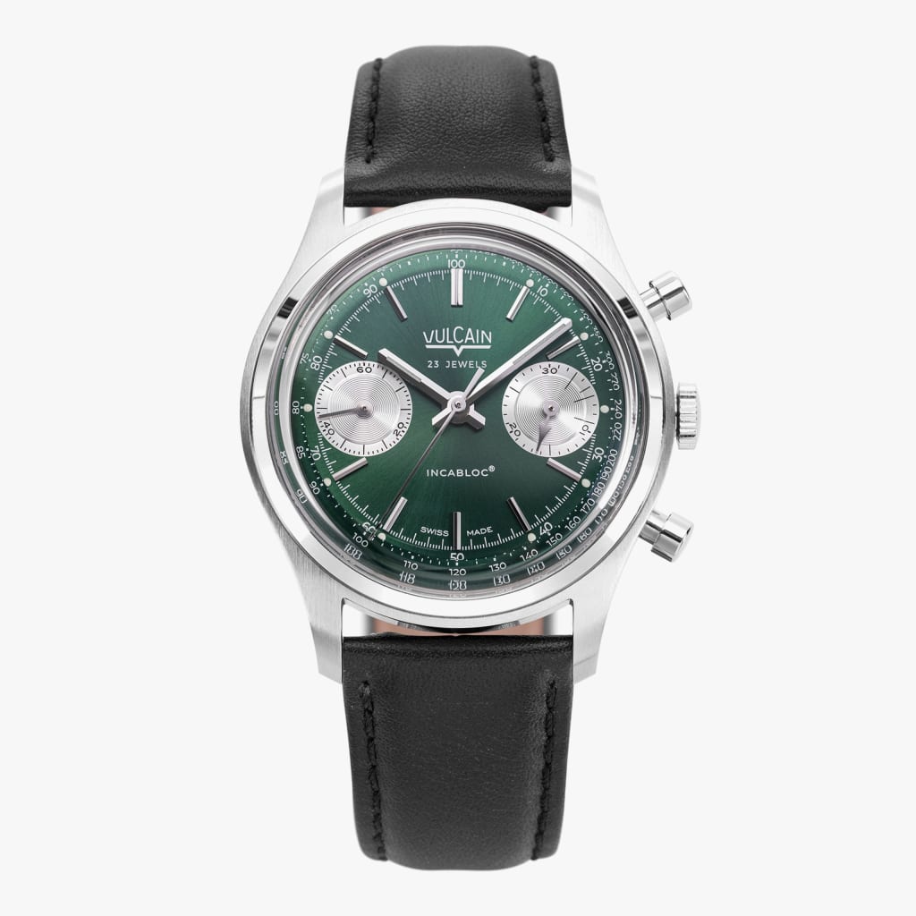 Vulcain Chronograph 70's - Green Black Plain