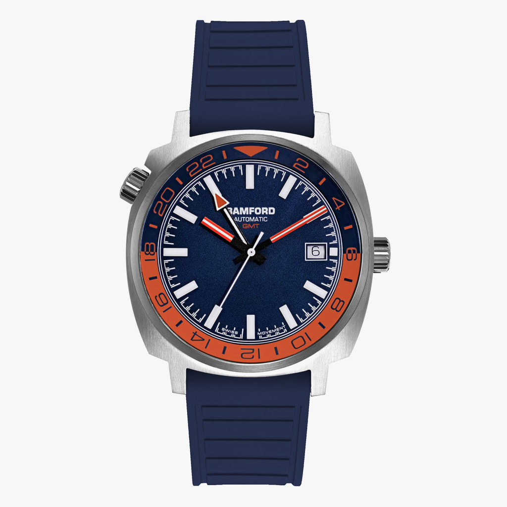 Bamford London GMT Steel - Navy/Orange