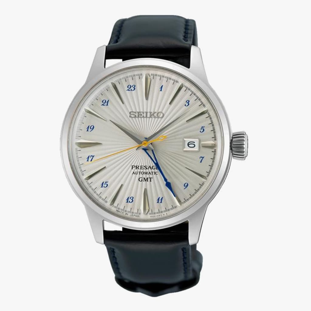 Seiko Presage Cocktail Time GMT 4R34 Plateado