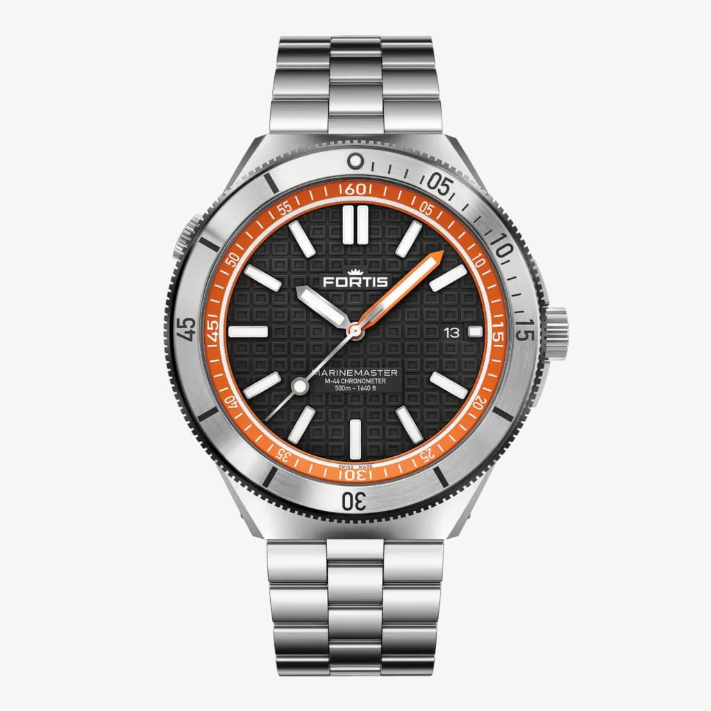 Fortis Marinemaster M-44 - Amber Orange / Block Bracelet