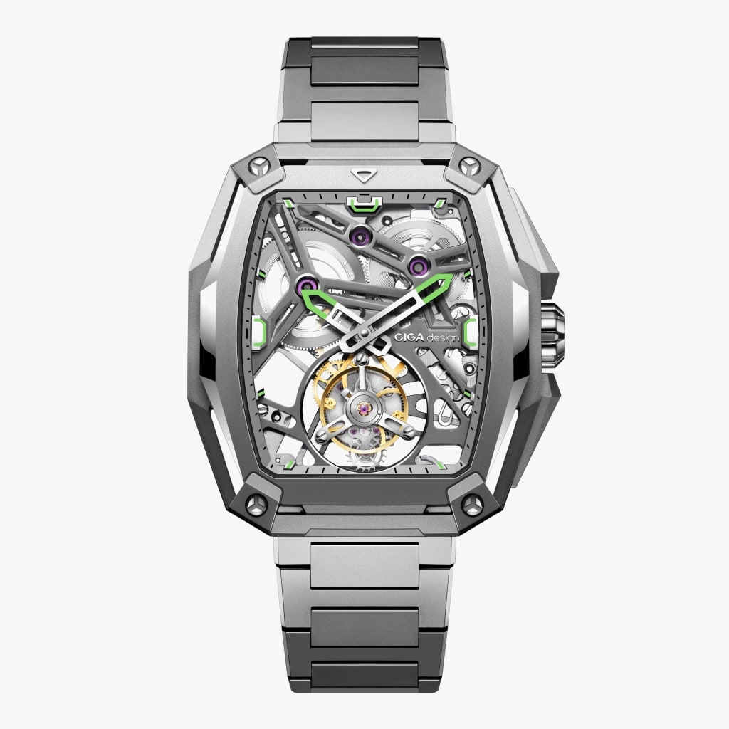 Ciga Design Advanced Skeleton Complication Hunter Tourbillon Silver