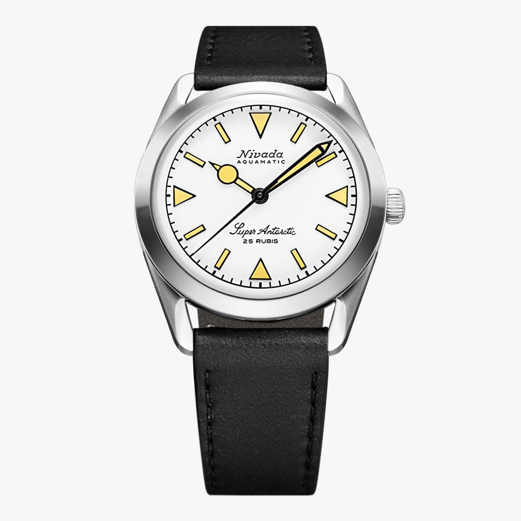 Nivada Super Antarctic White - Beige Luminova - Black Leather