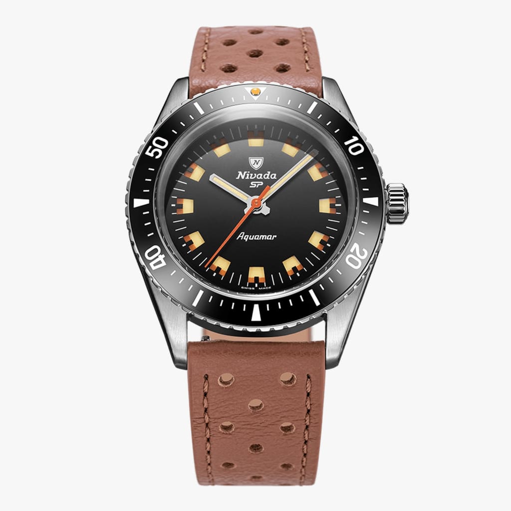 Nivada Aquamar Black - Brown Racing Strap