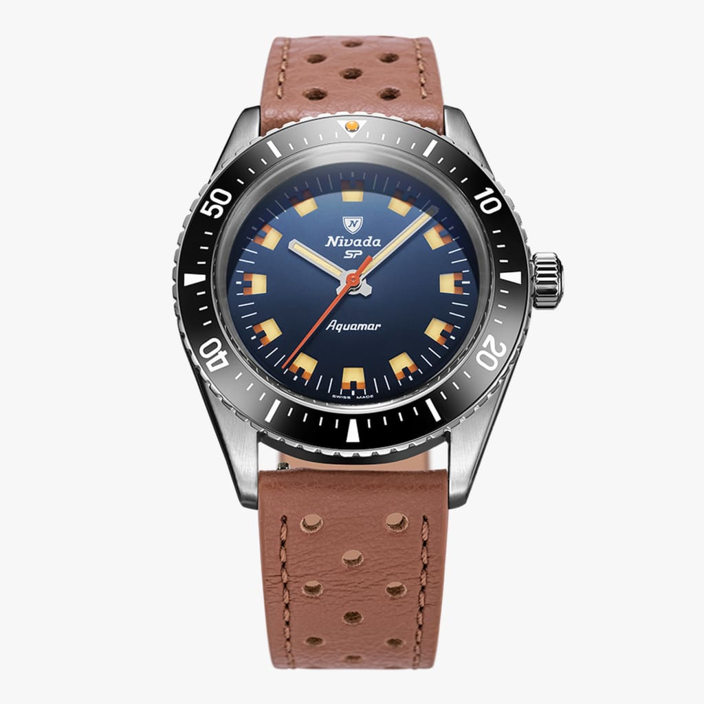 Nivada Aquamar Blue - Brown Racing Strap