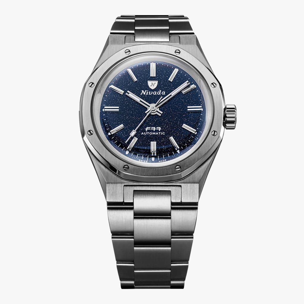 Nivada F77 Titanium Dark Blue Aventurine MK1 - 37mm - Bracelet