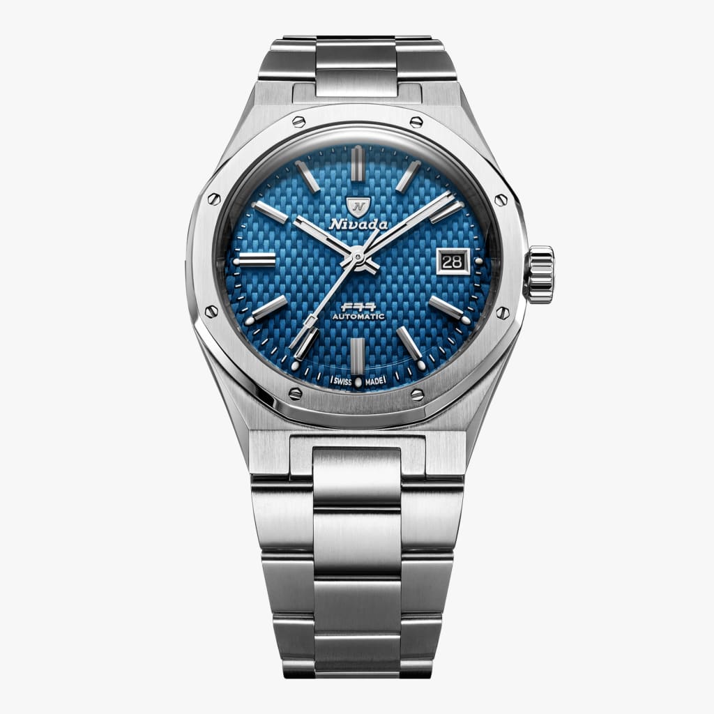Nivada F77 Sst Blue MK1 - 37mm - Bracelet / With Date