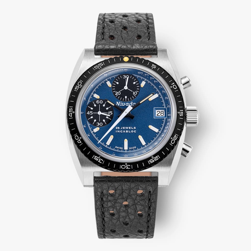 Nivada Autochron Blue - Black Racing Strap