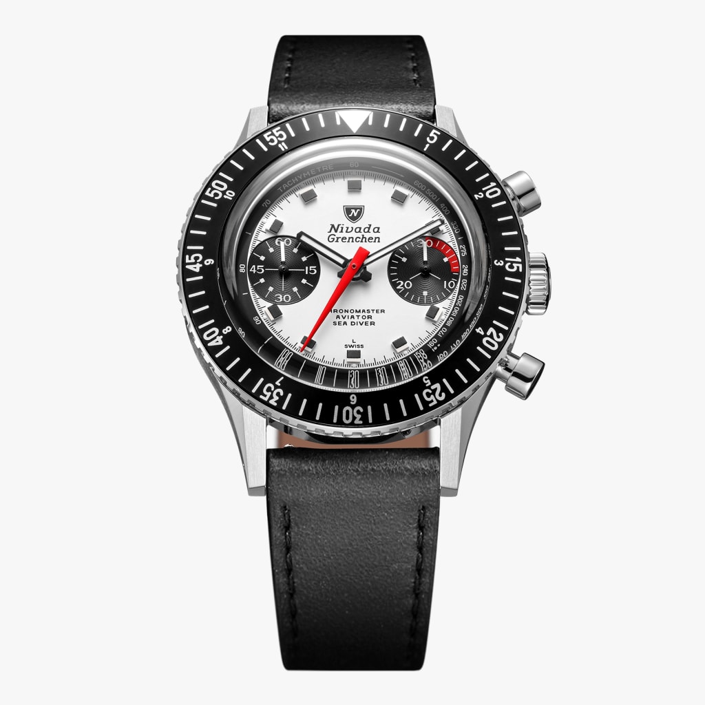 Nivada Chronomaster Panda - 41mm - Black Leather