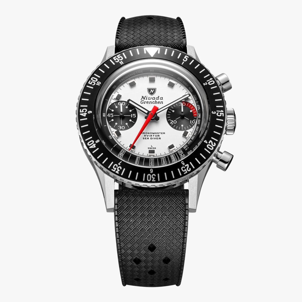 Nivada Chronomaster Panda - 41mm - Black Rubber Tropic