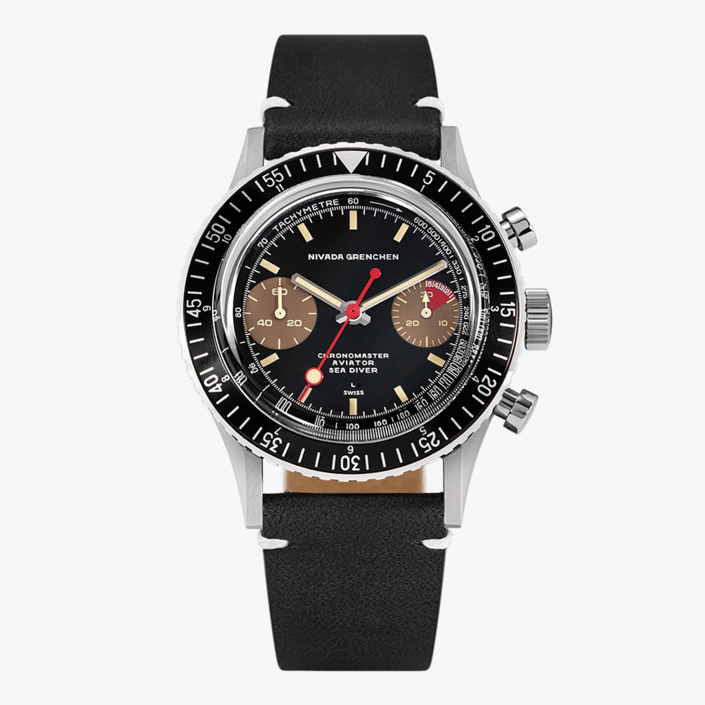 Nivada Lollipop Honey INTER.BEZEL - Manual - Black Leather White Stitching