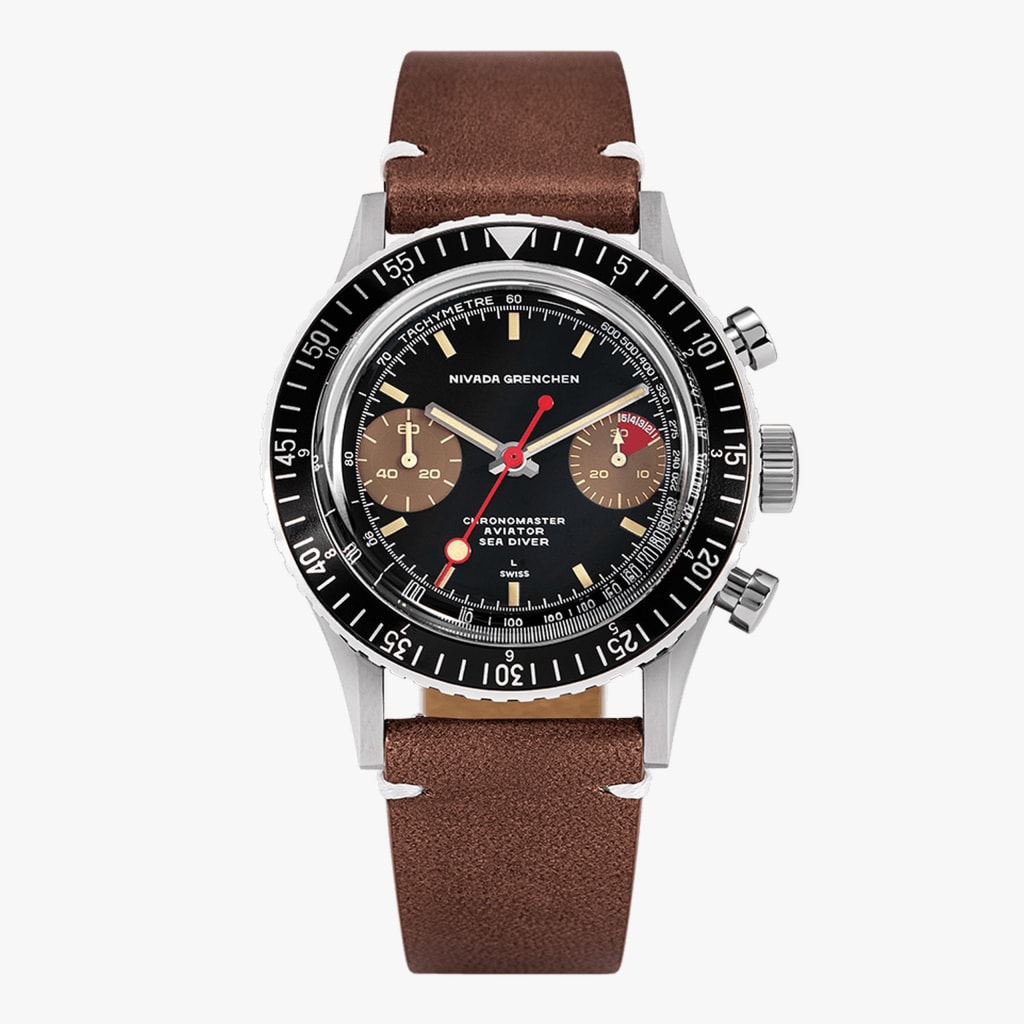 Nivada Lollipop Honey INTER.BEZEL - Manual - Brown Leather White Stitching