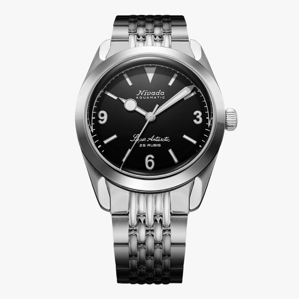 Nivada Super Antarctic 3.6.9 Black NO Vintage Effect - White Luminous - 38mm - Beads of rice