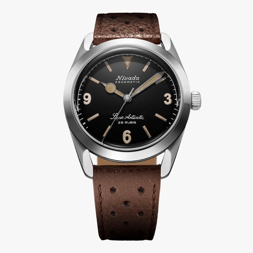 Nivada Super Antarctic 3.6.9 BLACK- 38mm - Brown Racing strap