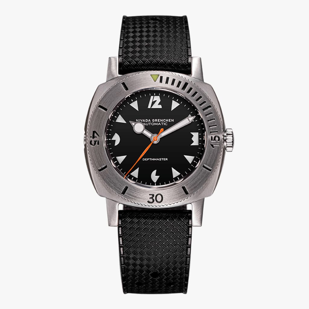 Nivada White Art Deco Depthmaster - Rubber Tropic