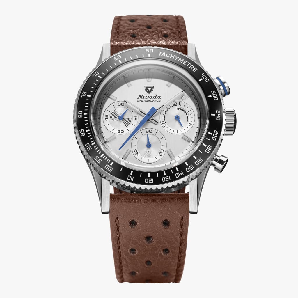 Nivada Chronoking Mecaquartz Racing Grey - Brown Racing Strap