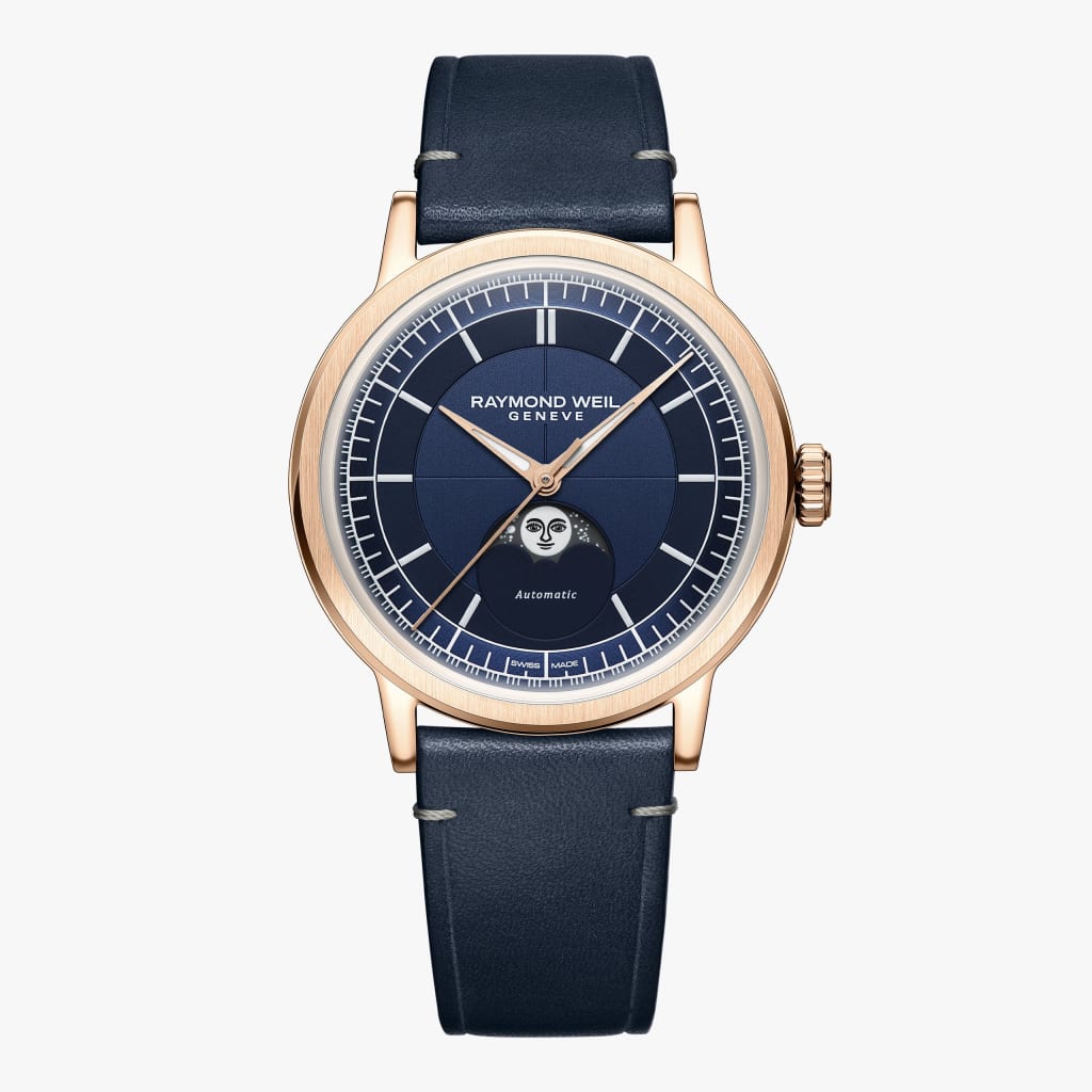 Raymond Weil Millesime Automatic Moon Phase Midnight Blue Dial Watch