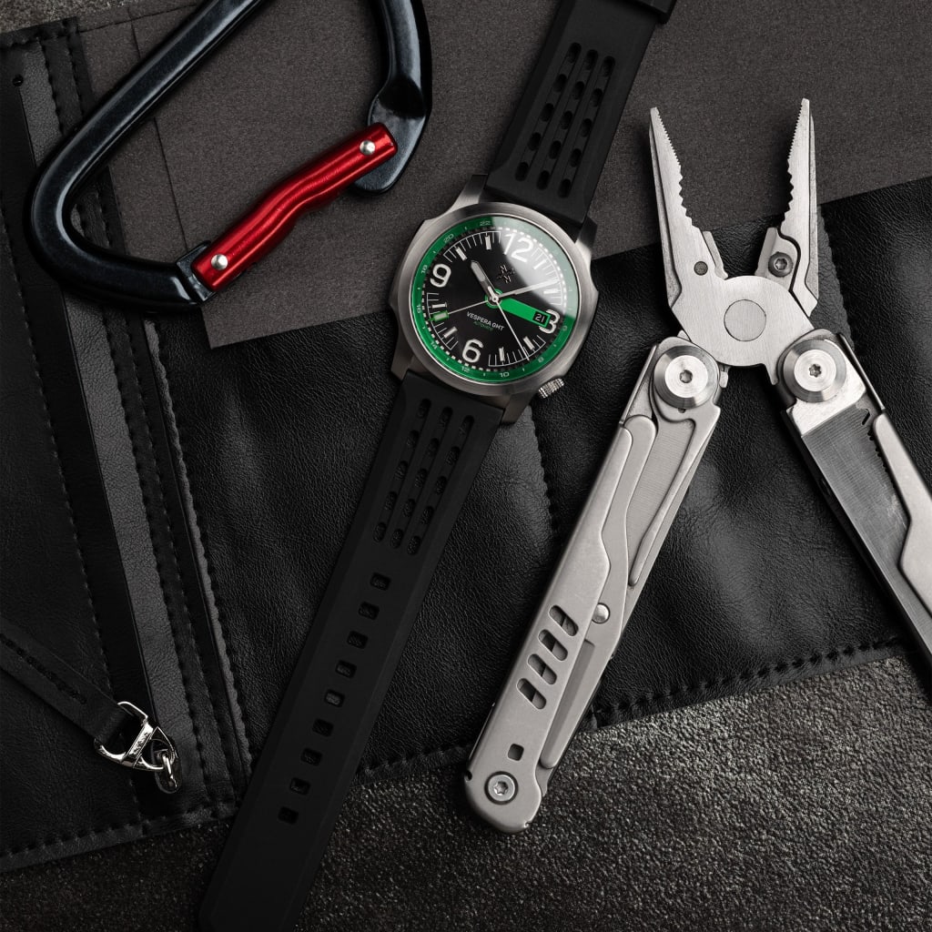 Nadir Vespera GMT Green Fkm Rubber
