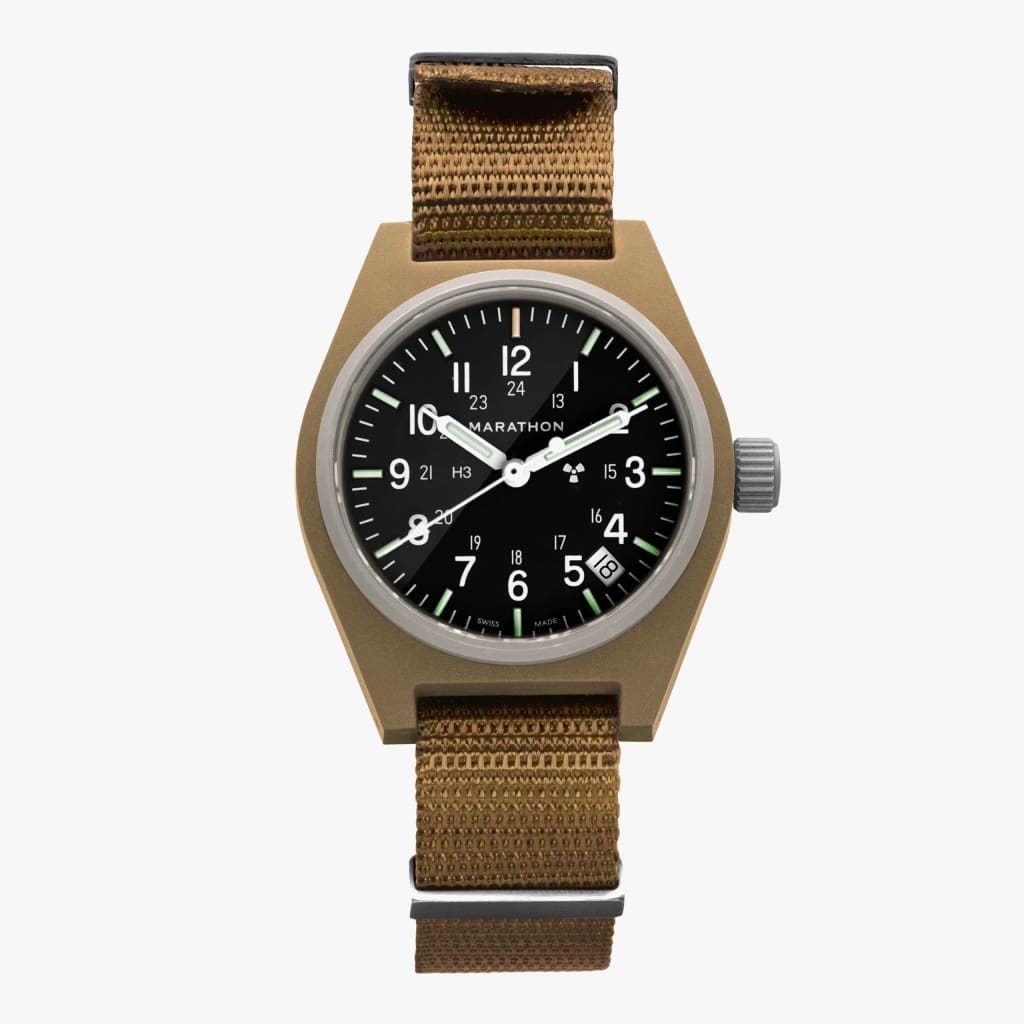 Marathon Desert Tan General Purpose Quartz with Date (GPQ) (Standard Issue / Nylon DEFSTAN)