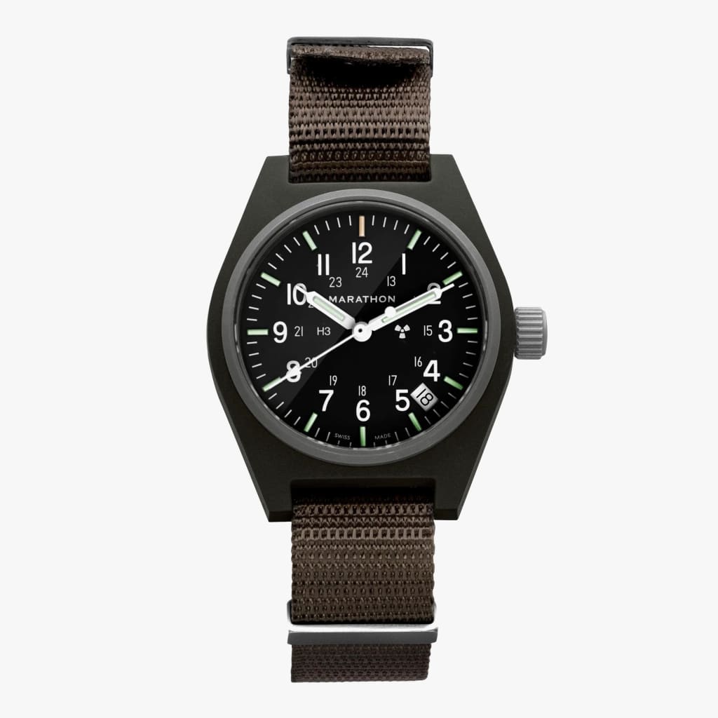 Marathon Sage Green General Purpose Quartz with Date (GPQ) (Standard Issue / Nylon DEFSTAN)