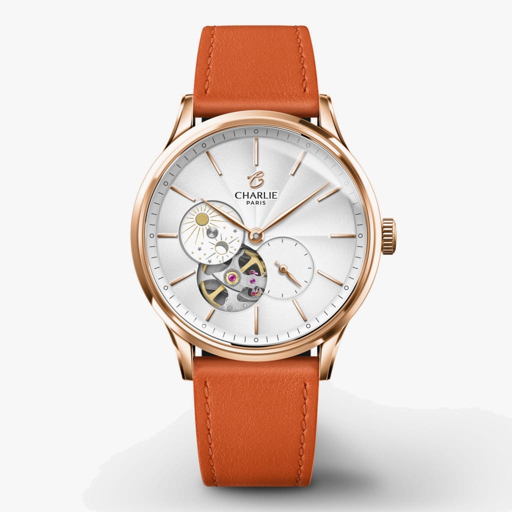 Charlie Paris Initial 36 - Open Heart Day/Night - Rose Gold