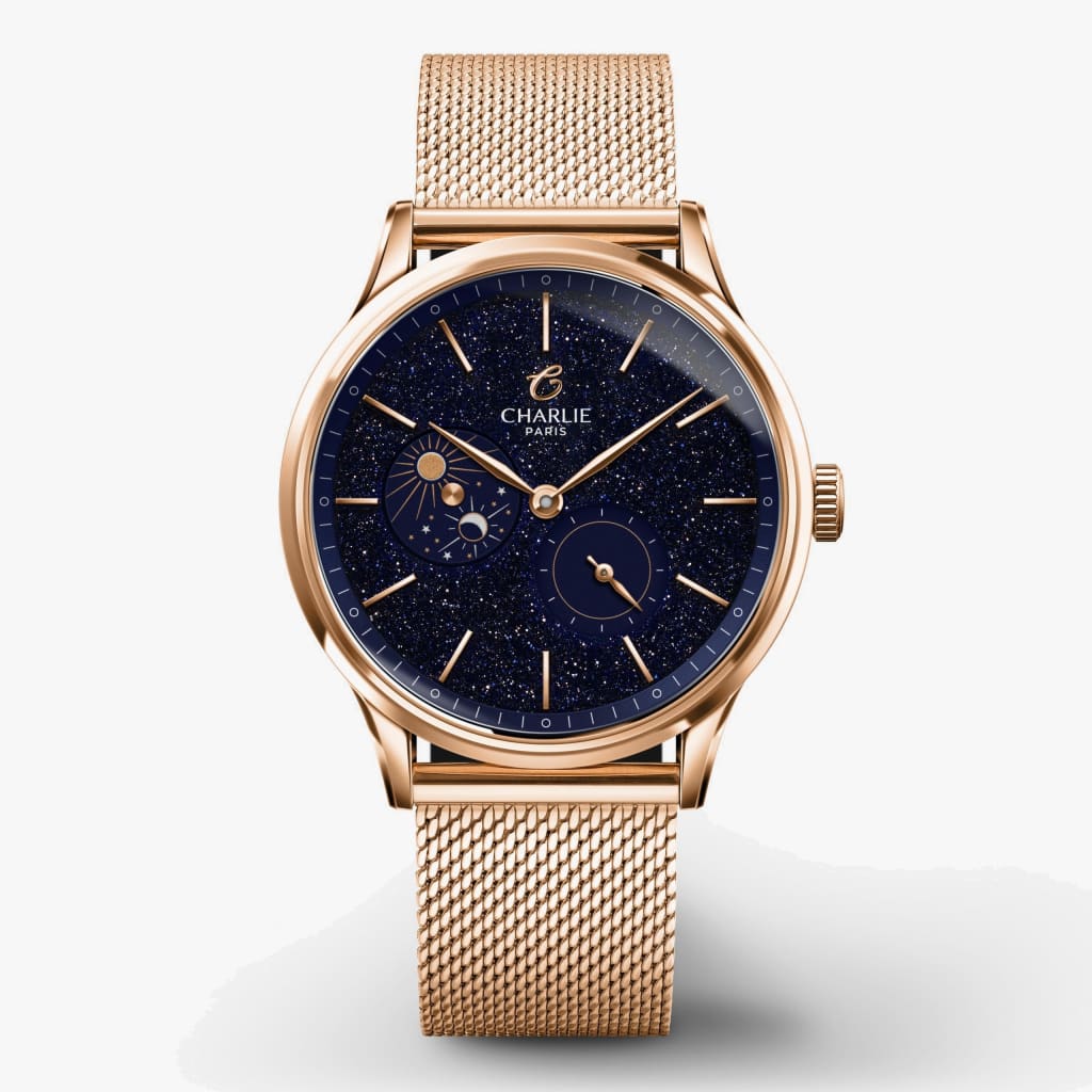 Charlie Paris Initial 36 - Day/Night - Aventurine Rose Gold