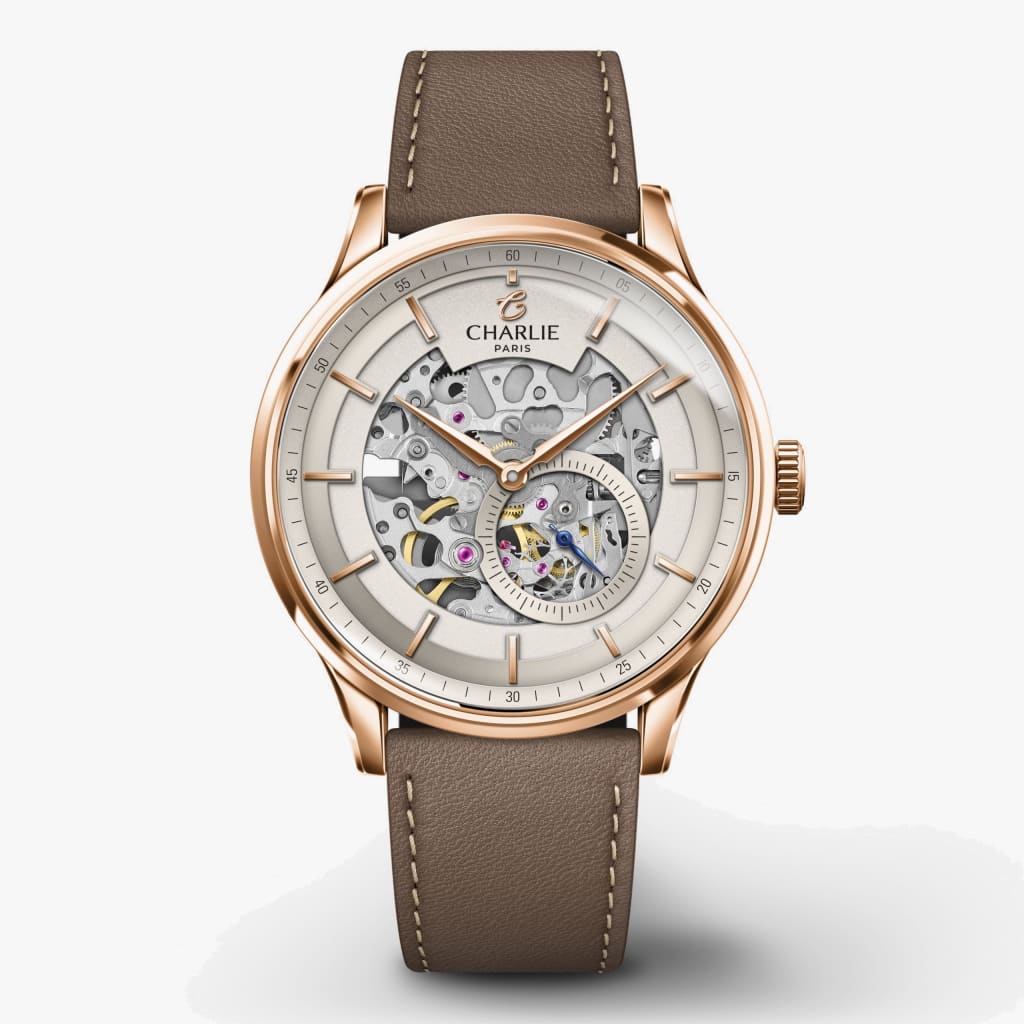 Charlie Paris Initial - Skeleton - Rose gold