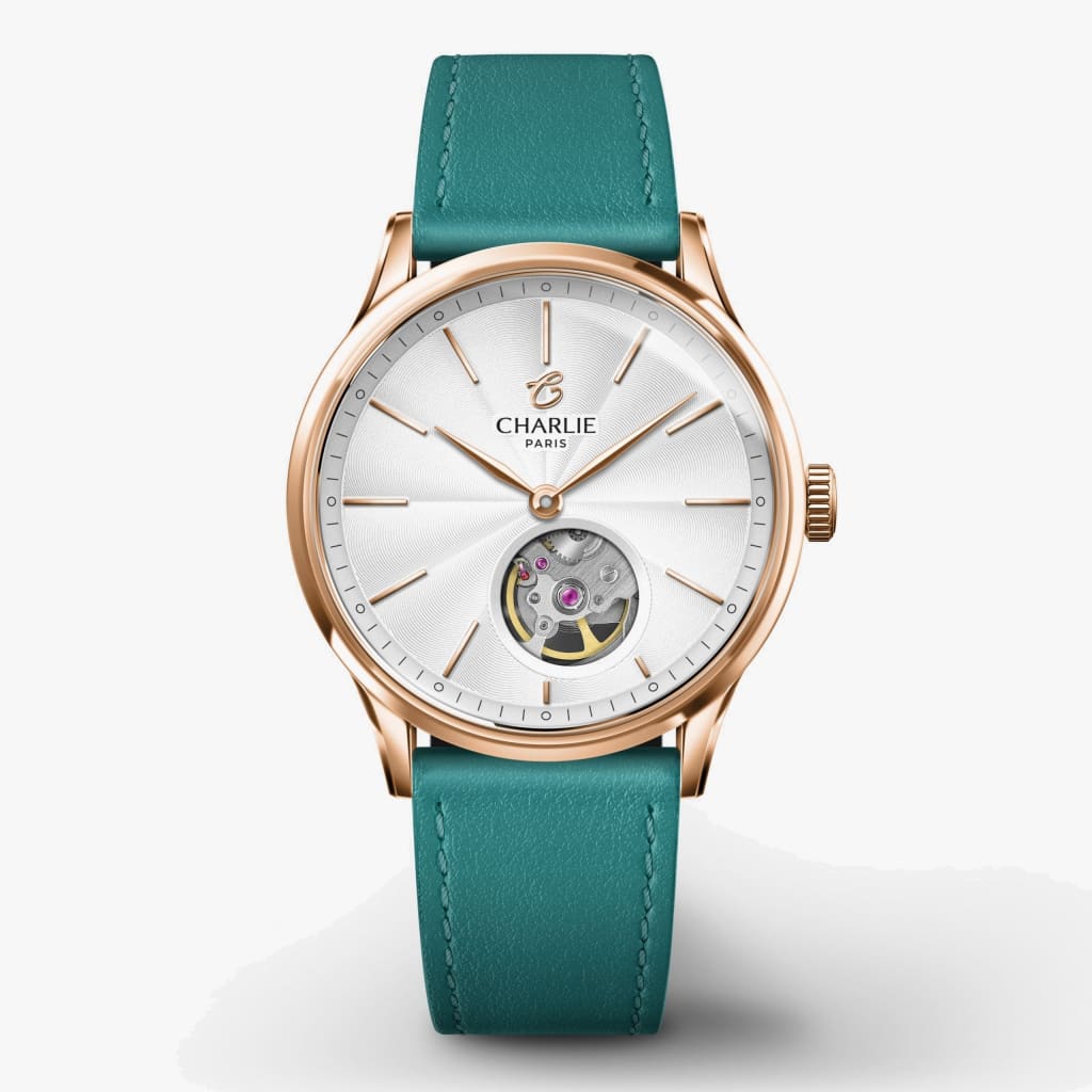 Charlie Paris Initial 35 - Open Heart - Rose gold