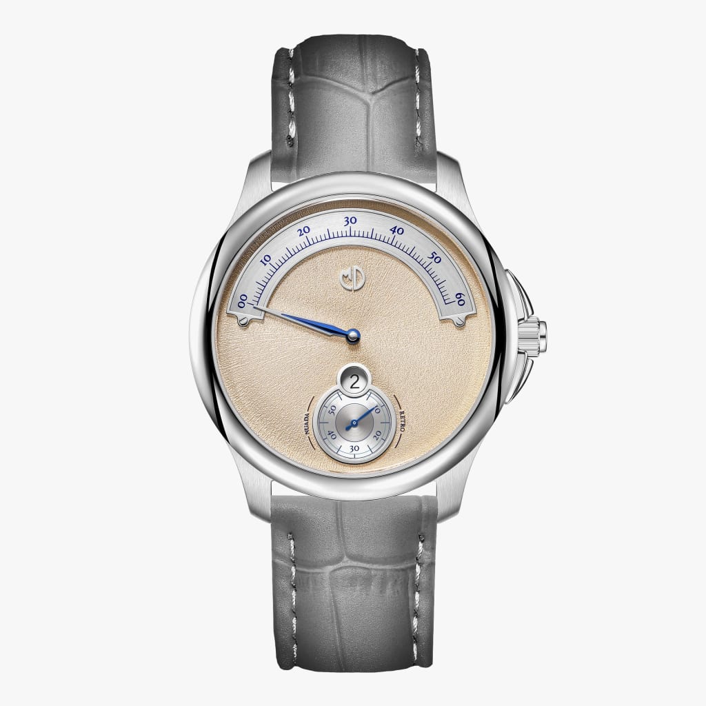 MD Watches Nuada Copar Automatic Calfskin Moonstone Bamboo Texture