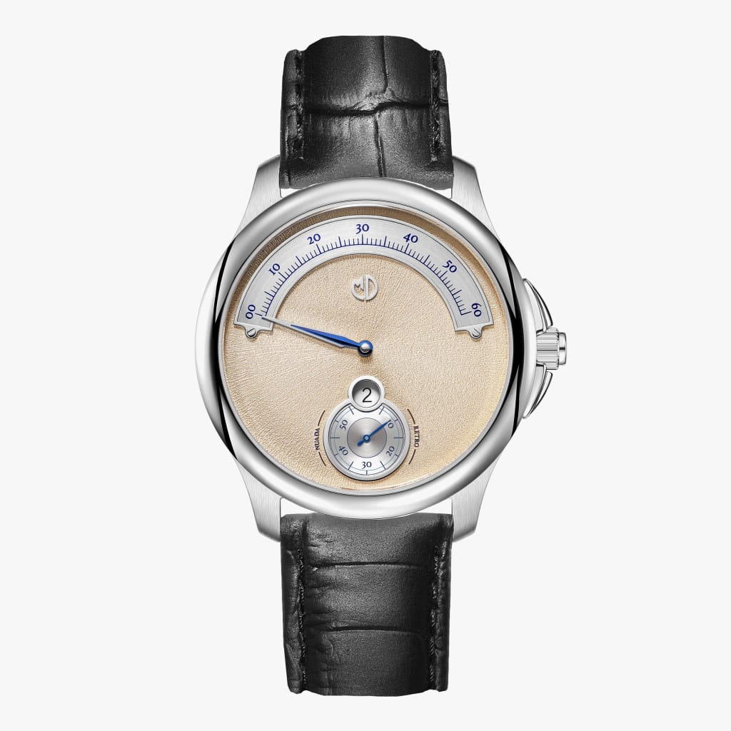 MD Watches Nuada Copar Automatic Calfskin Obsidian Bamboo Texture