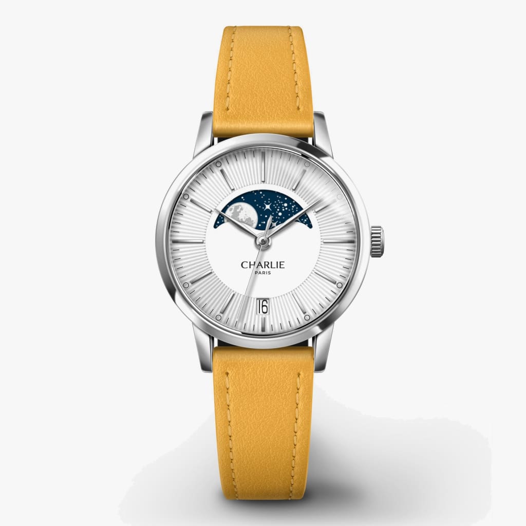 Charlie Paris Sully - Moon Phase - Steel - Piel amarillo toscan